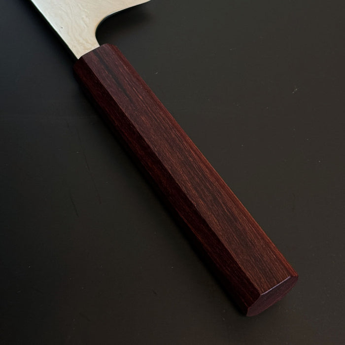 Shu Matsubara Ginsan Damascus Kengata Gyuto 210mm Handle