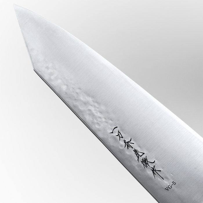 Ittosai Kotetsu VG-5 Kengata Santoku 180mm (7.1") - Hammered (Tsuchime)