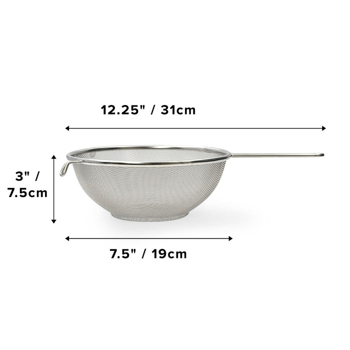 Three Snow Heavy Duty Self-Standing Stainless Steel Mesh Strainer 7.5" dia
