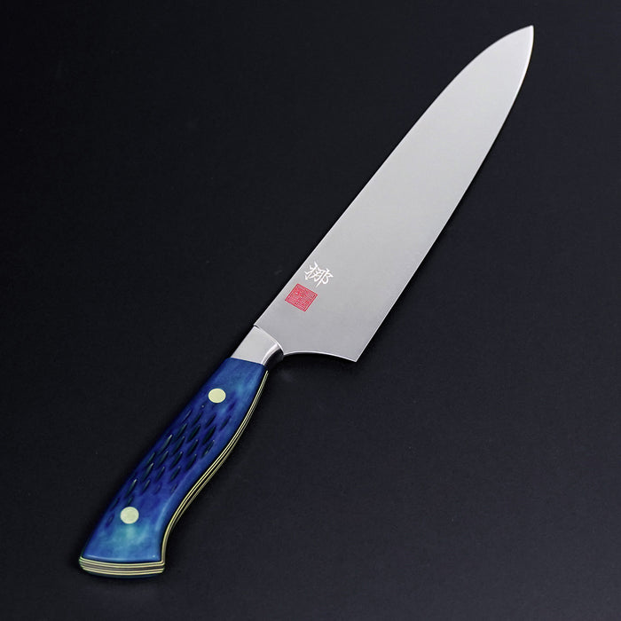 Nenohi Nagi Gyuto 210mm (8.2") Blue Jigged Bone Handle