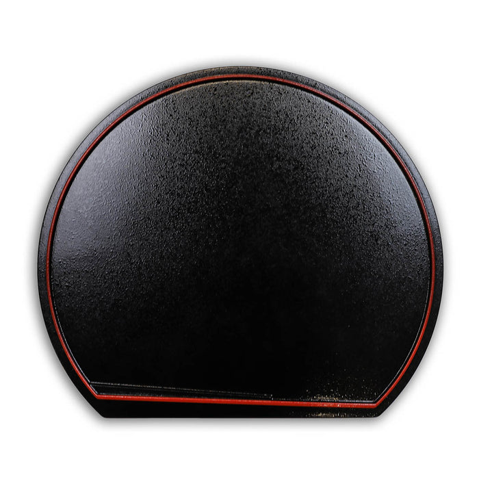 Black x Red Reversible Hangetsu Half Moon Serving Tray with Red Trim 14.4" x 12.4"