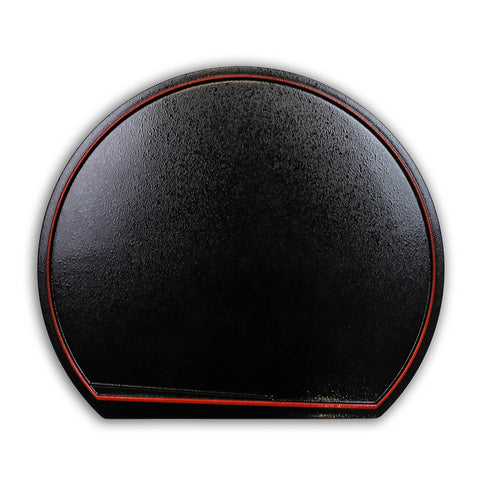 Black x Red Reversible Hangetsu Half Moon Serving Tray with Red Trim 14.4
