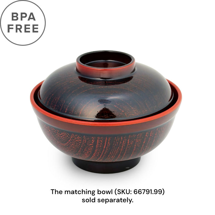 Lid for Melamine Wood Pattern Red Soup Bowl