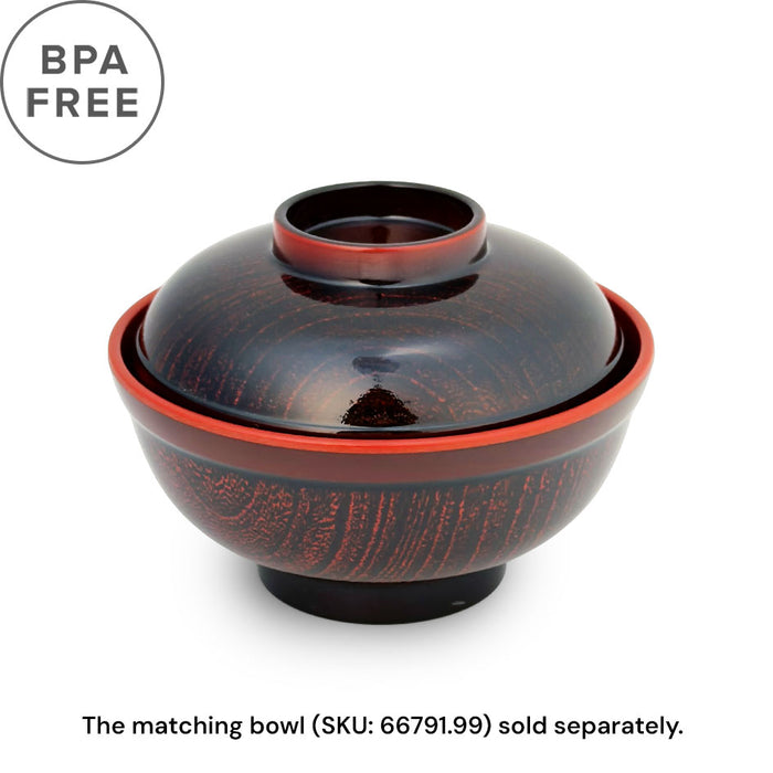 Lid for Melamine Wood Pattern Red Soup Bowl