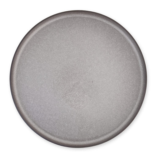 Glossy Light Gray Rimmed Dinner Plate 10.3" dia