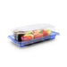 SA-501 PET Clear Blue Takeout Sushi Tray 6.5" x 3.5" with Sashimi Rolls