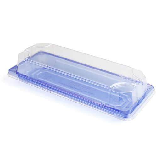 SA-502 PET Clear Blue Takeout Sushi Tray 8.75" x 3.5" (600/case)