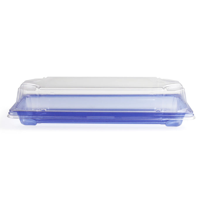 SA-502 PET Clear Blue Takeout Sushi Tray 8.75" x 3.5" (600/case)