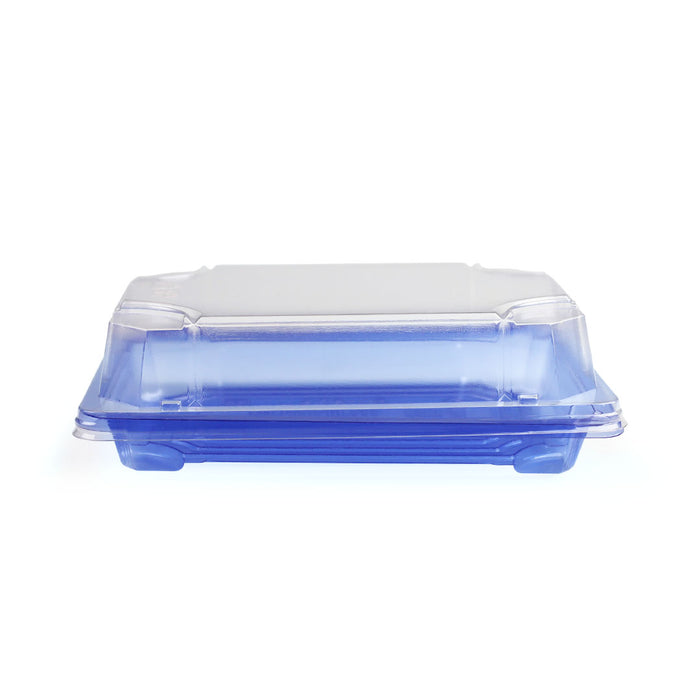 SA-503 PET Clear Blue Takeout Sushi Tray 6.5" x 4.5" (600/case)
