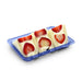 SA-503 PET Clear Blue Takeout Sushi Tray 6.5" x 4.5" with Fruit Sandwich