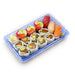 SA-505 PET Clear Blue Takeout Sushi Tray 8.4" x 5.25" with Sushi Combo