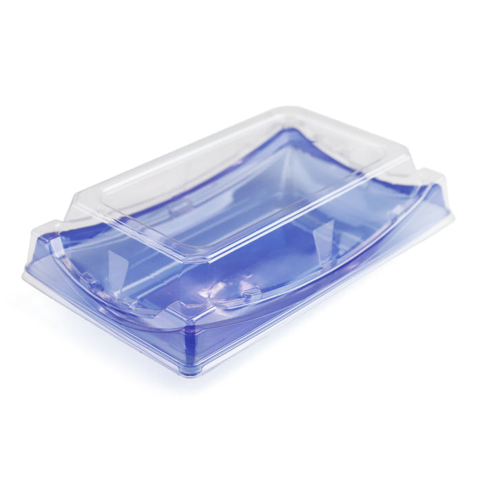 SA-20 PET Clear Blue Takeout Sushi Tray 7.6" x 4.6" (600/case)