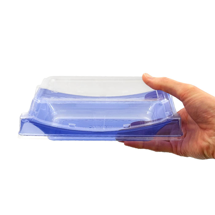SA-20 PET Clear Blue Takeout Sushi Containers 7.5" x 4.6"