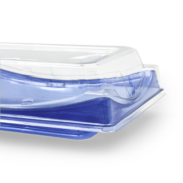SA-20 PET Clear Blue Takeout Sushi Containers 7.5" x 4.6" Corner