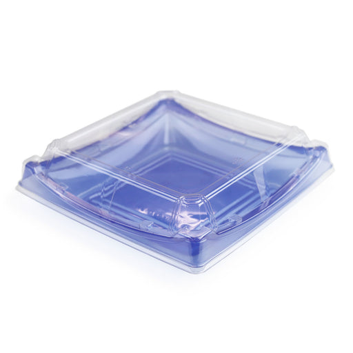 SA-40 PET Clear Blue Square Takeout Sushi Tray 7.3" x 7.3" (400/case)