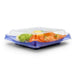SA-40 PET Clear Blue Square Takeout Sushi Tray 7.25" x 7.25" with Chirashi Sushi