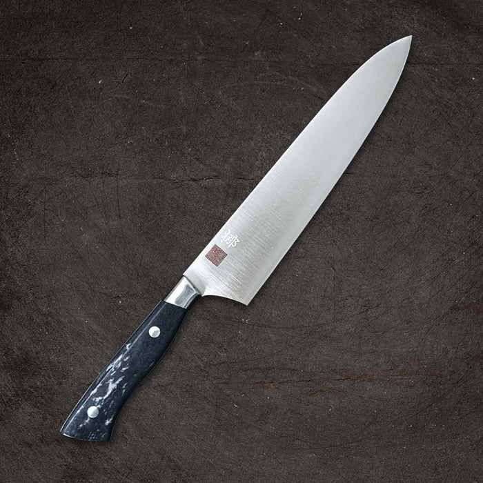 Nenohi Nagi Gyuto 210mm (8.2") Giraffe Bone Handle Terra Obsidia with Saya Cover