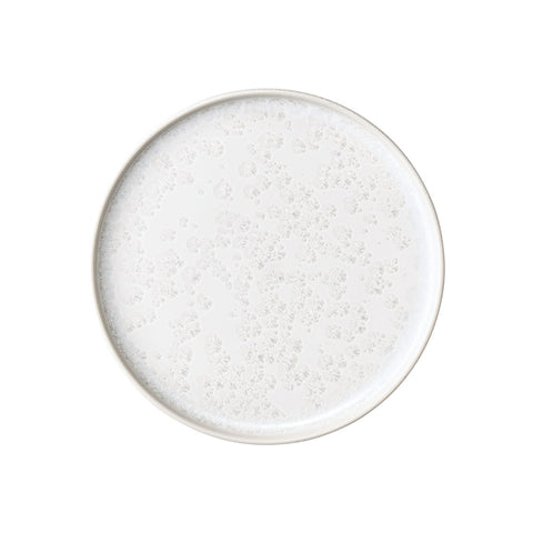 Zuk White Hazy Crystalized Stackable Salad Plate 7.5