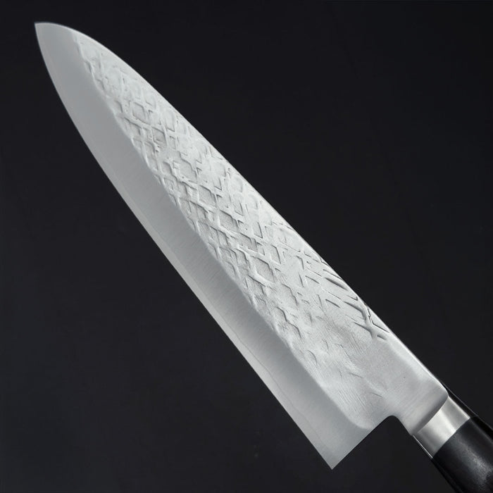 Tadafusa SLD Gyuto 240mm Hammered with Ebony Handle Back Blade