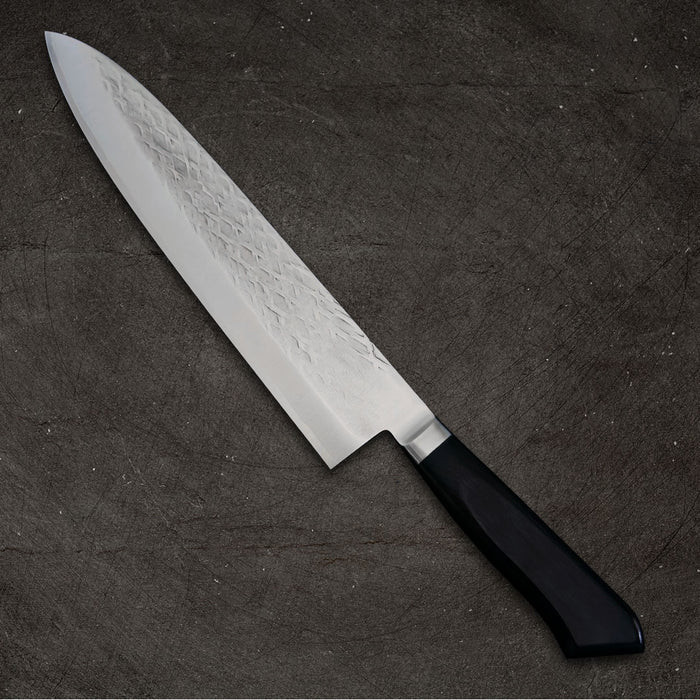 Tadafusa SLD Gyuto 240mm Hammered with Ebony Handle Back Side