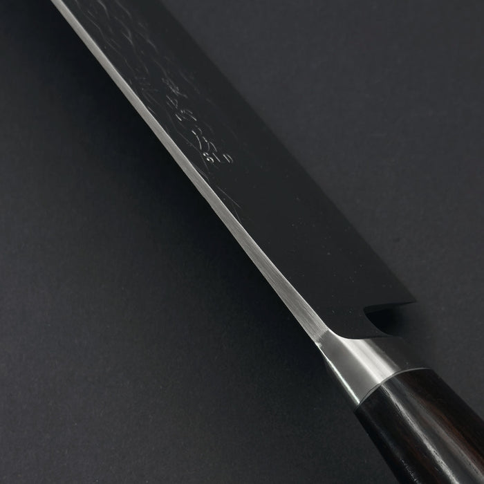 Tadafusa SLD Gyuto 240mm Hammered with Ebony Handle Spine at Heel