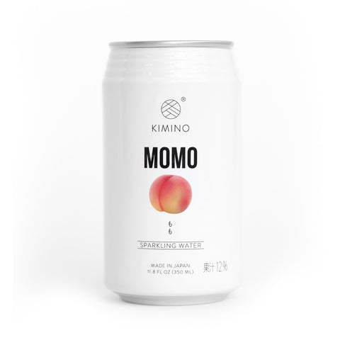Kimino No Sugar Momo White Peach Sparkling Water 11.8 fl oz (350ml) x 24 cans