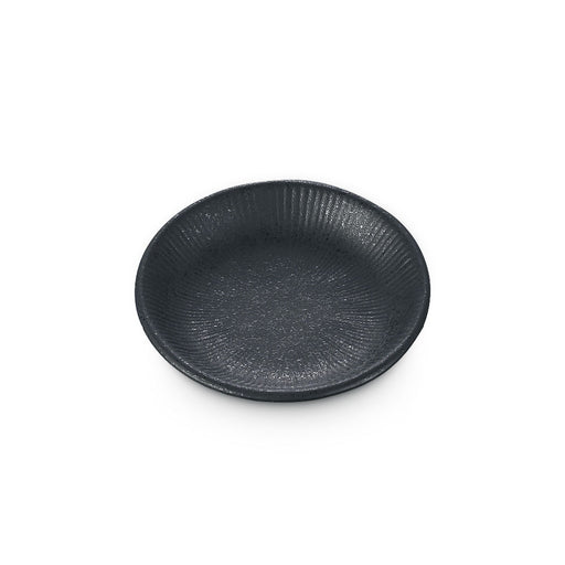 Melamine Black Line Textured Plate Kozara Suiren 4.7" dia