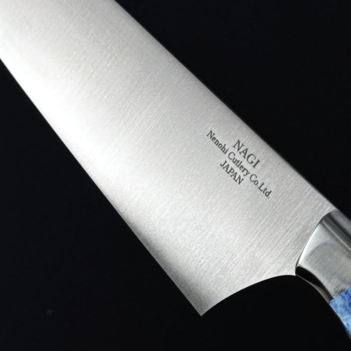 Nenohi Nagi Gyuto 210mm Giraffe Bone Handle Terra Glacier with Saya Cover Back Engrave