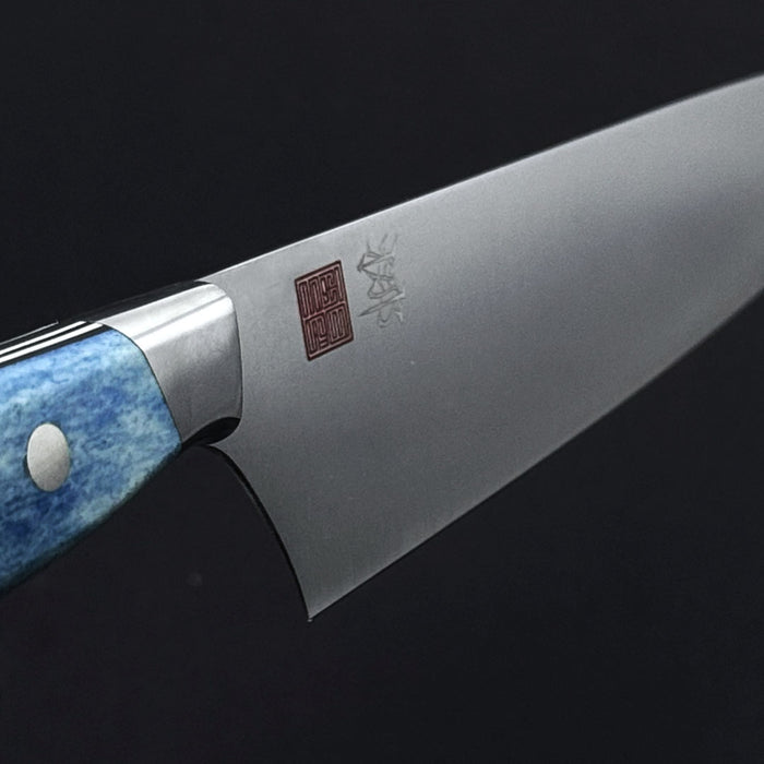 Nenohi Nagi Gyuto 210mm Giraffe Bone Handle Terra Glacier with Saya Cover Blade