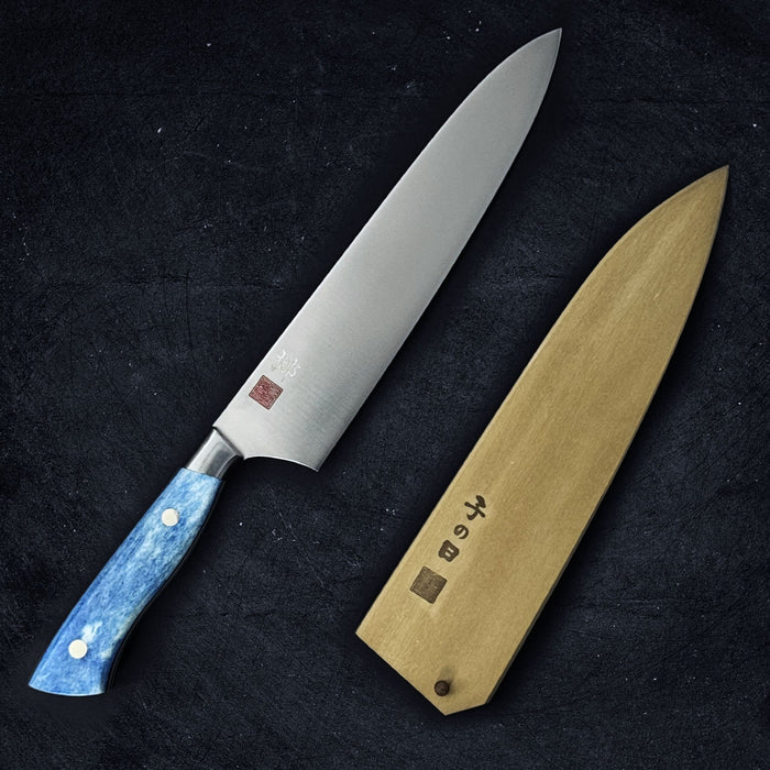 Nenohi Nagi Gyuto 210mm Giraffe Bone Handle Terra Glacier with Saya Cover