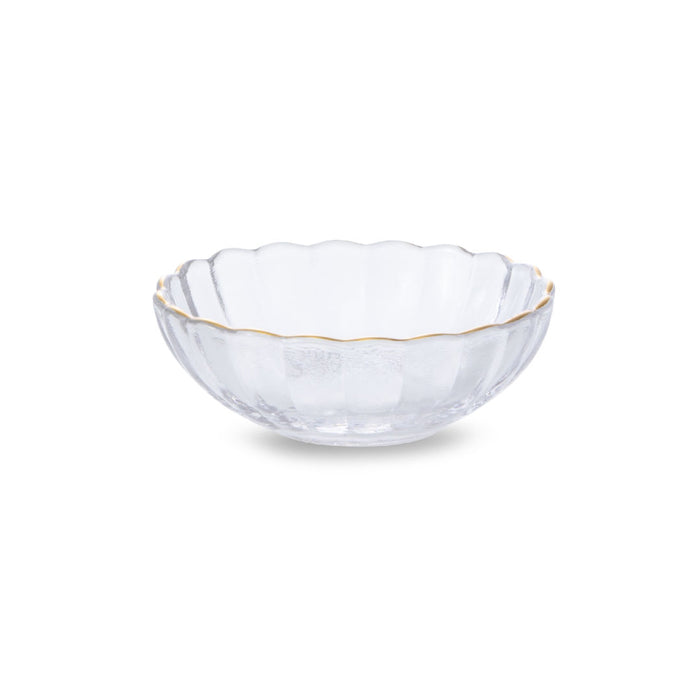 Daisy Mamebachi Small Glass Bowl Gold Trim 2.5 fl oz / 3.5" dia