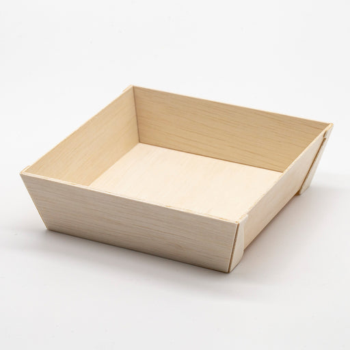 Wooden Square Takeout Bento Box 4.5" x 4.5" (800/case) - No Lid