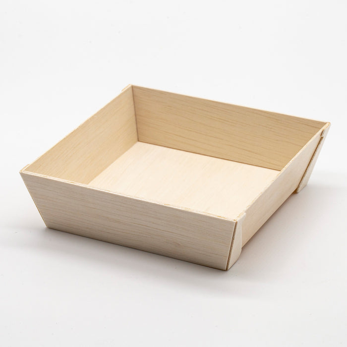 Wooden Square Takeout Bento Box 4.5" x 4.5" (800/case) - No Lid