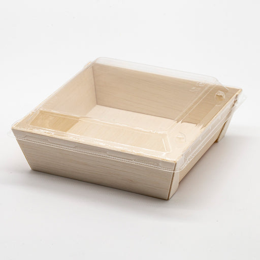 Lids for Wooden Square Tapered Takeout Bento Box #54929 (800/case)