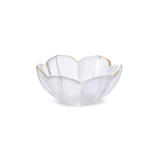 Crocus Mamebachi Small Glass Bowl Gold Trim 1.5 fl oz
