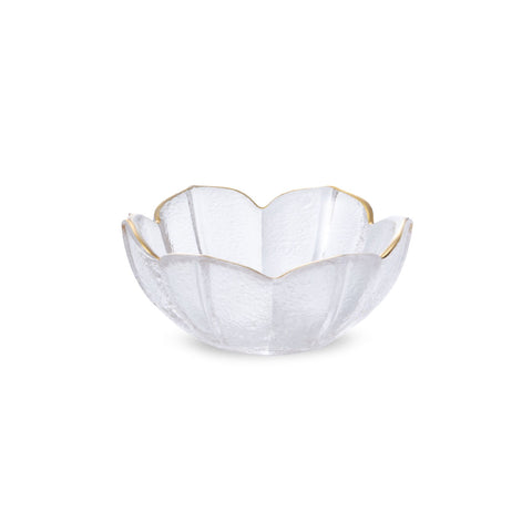 Crocus Mamebachi Glass Sauce Dish Gold Trim 1.5 fl oz / 3