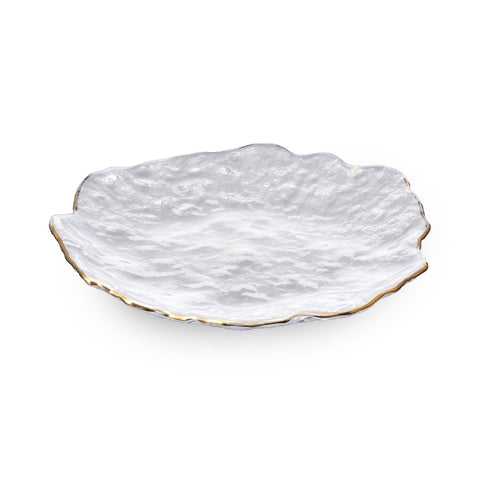 Sculptural Gold Rim Salad Plate 7.5