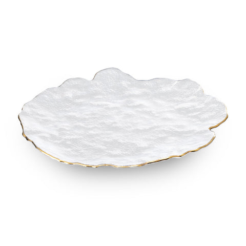 Sculptural Gold Rim Salad Plate 8.7