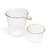 Sculptural Glass Gold Rim Sake Cup & Server