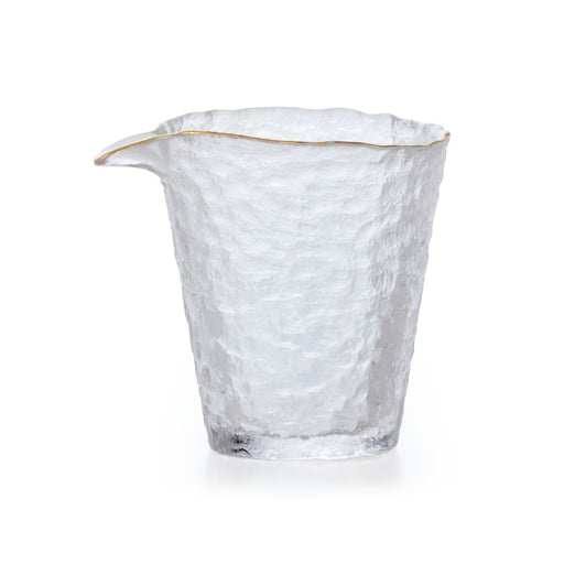 Sculptural Glass Sake Server Gold Rim 6 fl oz