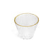 Sculptural Glass Sake Cup Gold Rim 2 fl oz