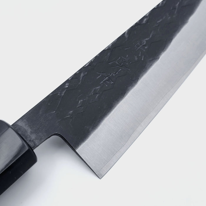 Tadafusa SLD Honesuki 150mm Black Hammered Brade Engrave
