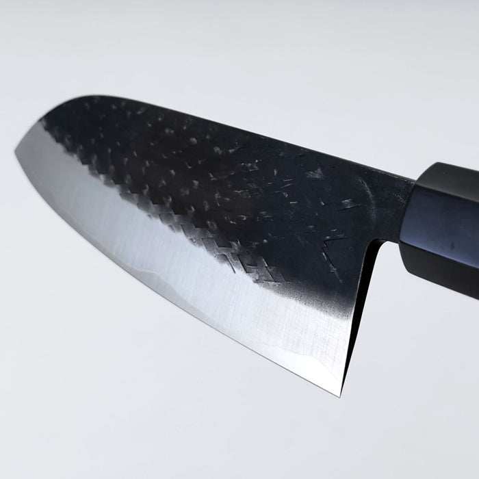 Tadafusa SLD Santoku 165mm (6.5") Black Hammered Back Blade