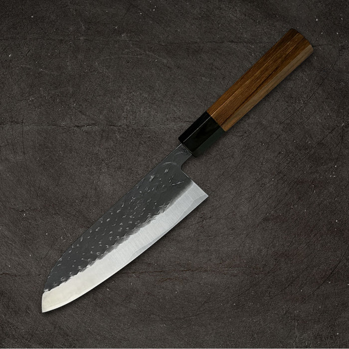 Tadafusa SLD Santoku 165mm (6.5") Black Hammered Back Side