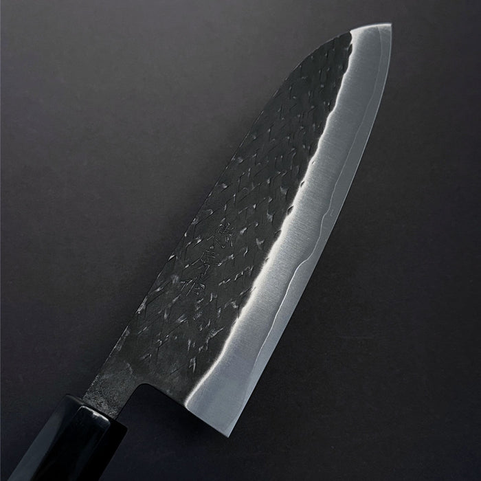 Tadafusa SLD Santoku 165mm (6.5") Black Hammered Blade
