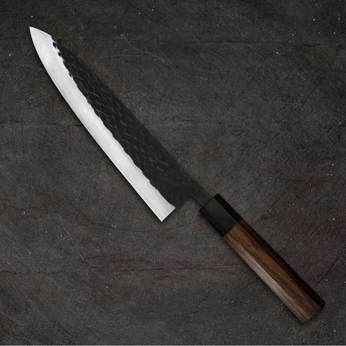 Tadafusa SLD Gyuto 210mm Black Hammered Back Side