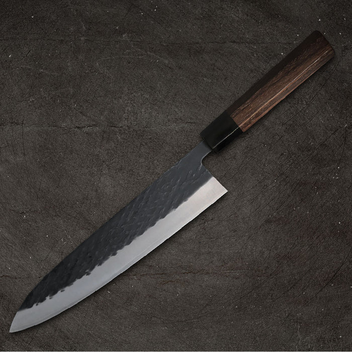 Tadafusa SLD Gyuto 240mm Black Hammered Back Side