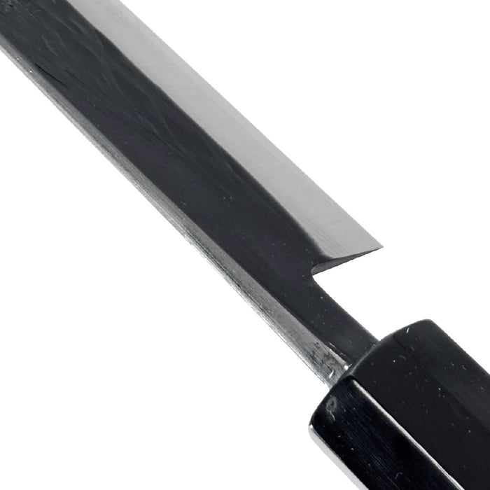 Tadafusa SLD Sujihiki 240mm Black Hammered Spine at Heel