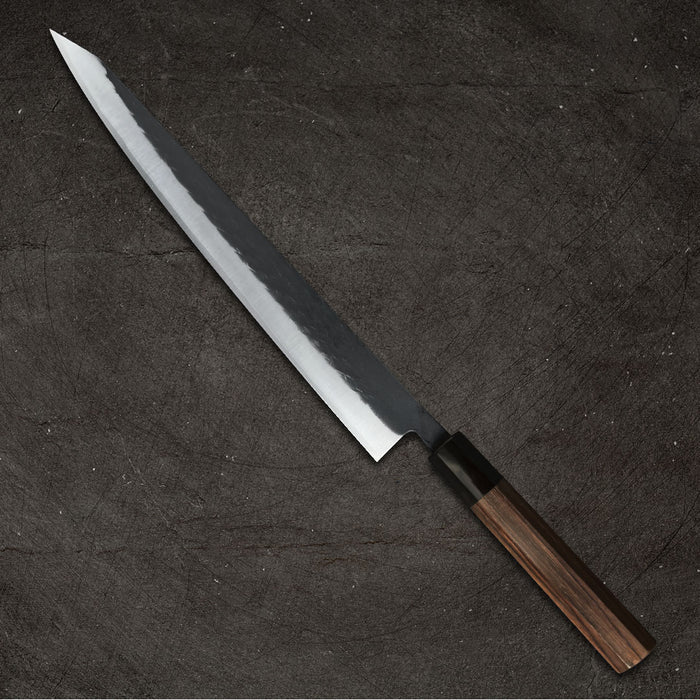 Tadafusa SLD Sujihiki 270mm Black Hammered Back Side