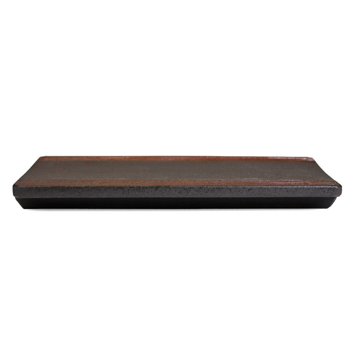Charcoal x Rust Flat Rectangular Plate 10" x 4.75"